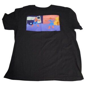 Marvel Spider-Man Graphic T-Shirt Black XL Retro Scene Print 100% Cotton